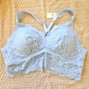 NWT Aerie Lace Bralette Light Blue XL